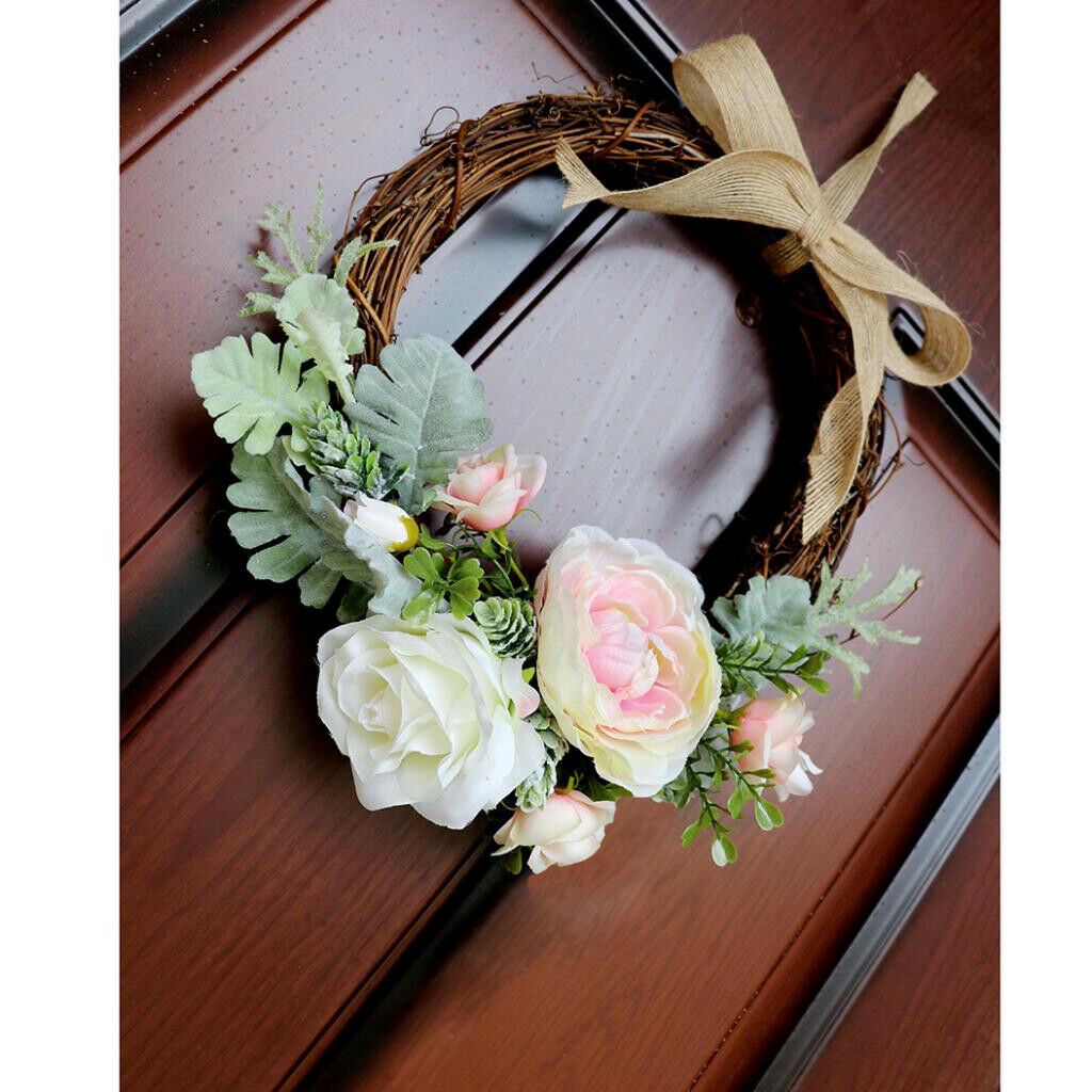 Romantic Wedding Floral Wreath Deco Wreath Door Wreath With Rattan And Roses