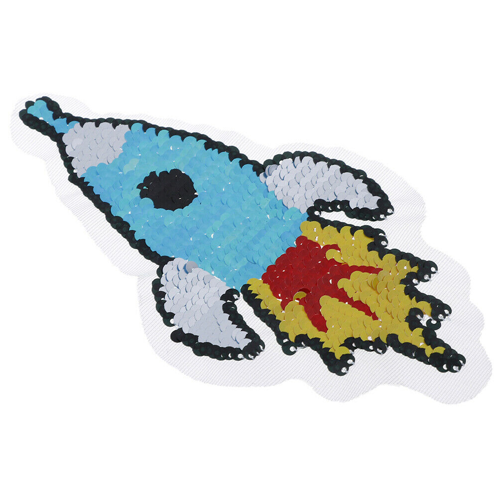 rocket reversible change color sequins sew on patches for clothes diy app.l8