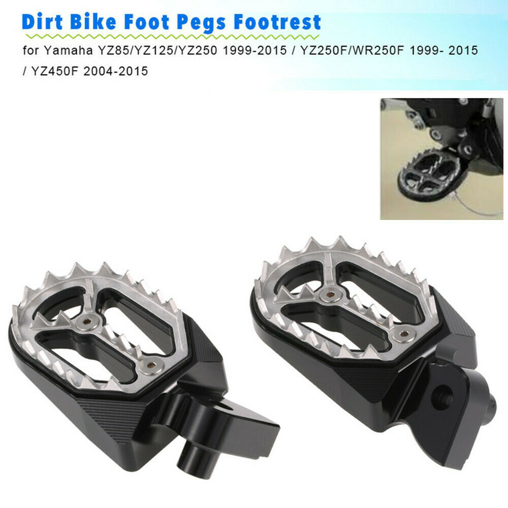 2PCS Motorcycle Pedal Non-slip Rear Foot Pegs Stainless steel Shark tooth Style