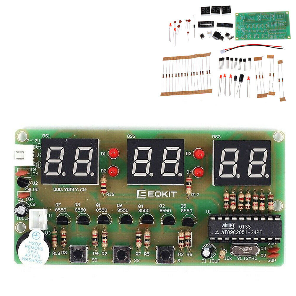 C51 Digital DIY Electronic Clock DIY Kit 6 Bits Electronic Components RABD