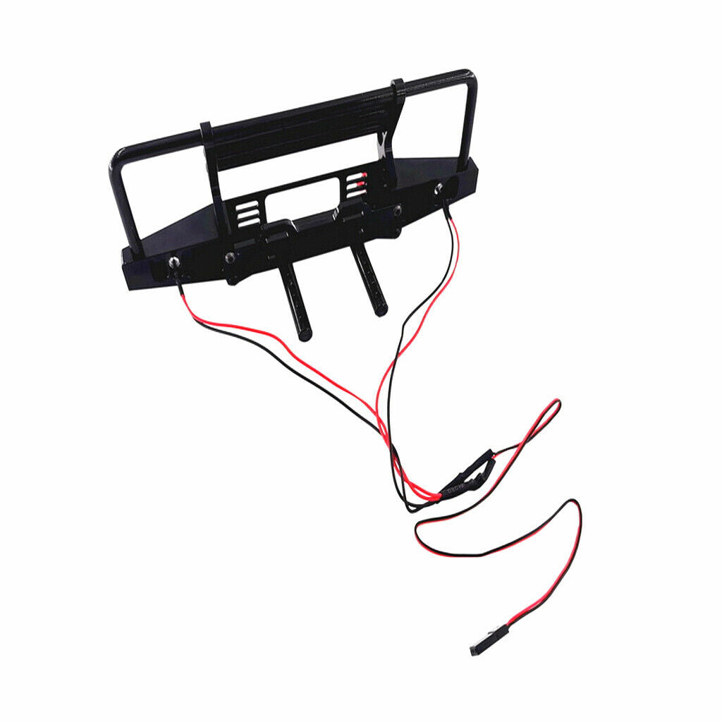 Metal Front Bumper With LED Lights For 1/10 Axial SCX10 TRX4 RC Crawler