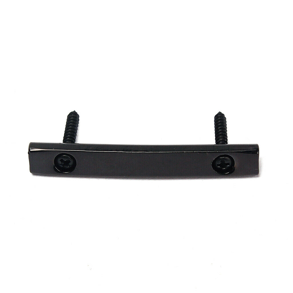 2x Black String Retainer Bar For  Guitar Parts Chrome Round Tension
