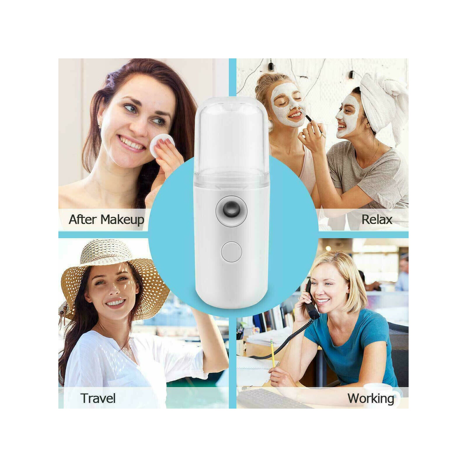 Handy Facial Humidifier 30mL Spa USB Rechargeable Face Spray Machine Salon