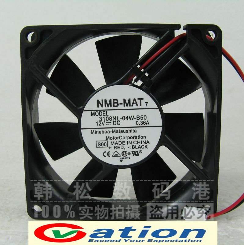 For NMB 3108NL-04W-B50 fan 80*80*20mm 12V 0.36A 2pin