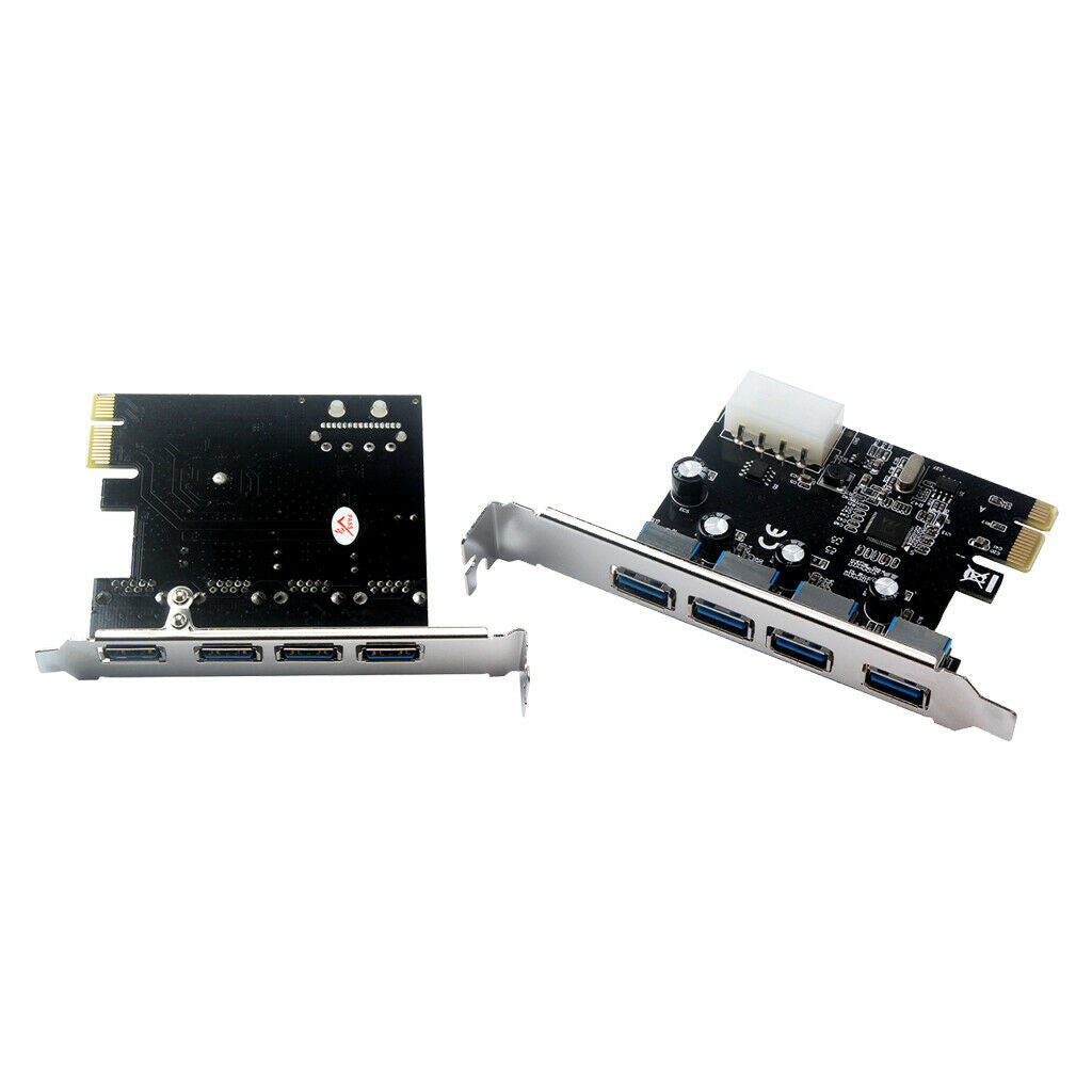 2x 4-Port PCI-E to USB 3.0 PCIe Express Expansion Card Hub Adapter Converter