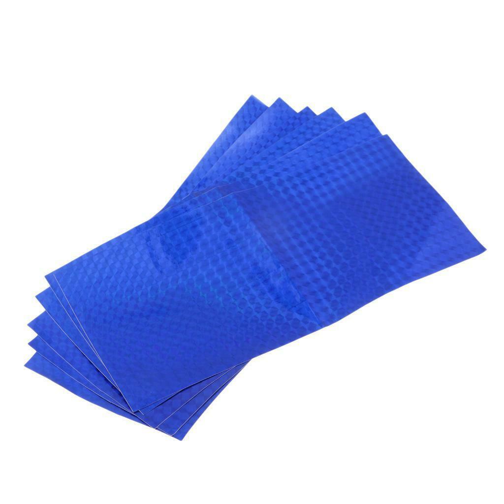 6pcs Fishing Lure Tape Holographic Adhesive Film Flash Tape Blue