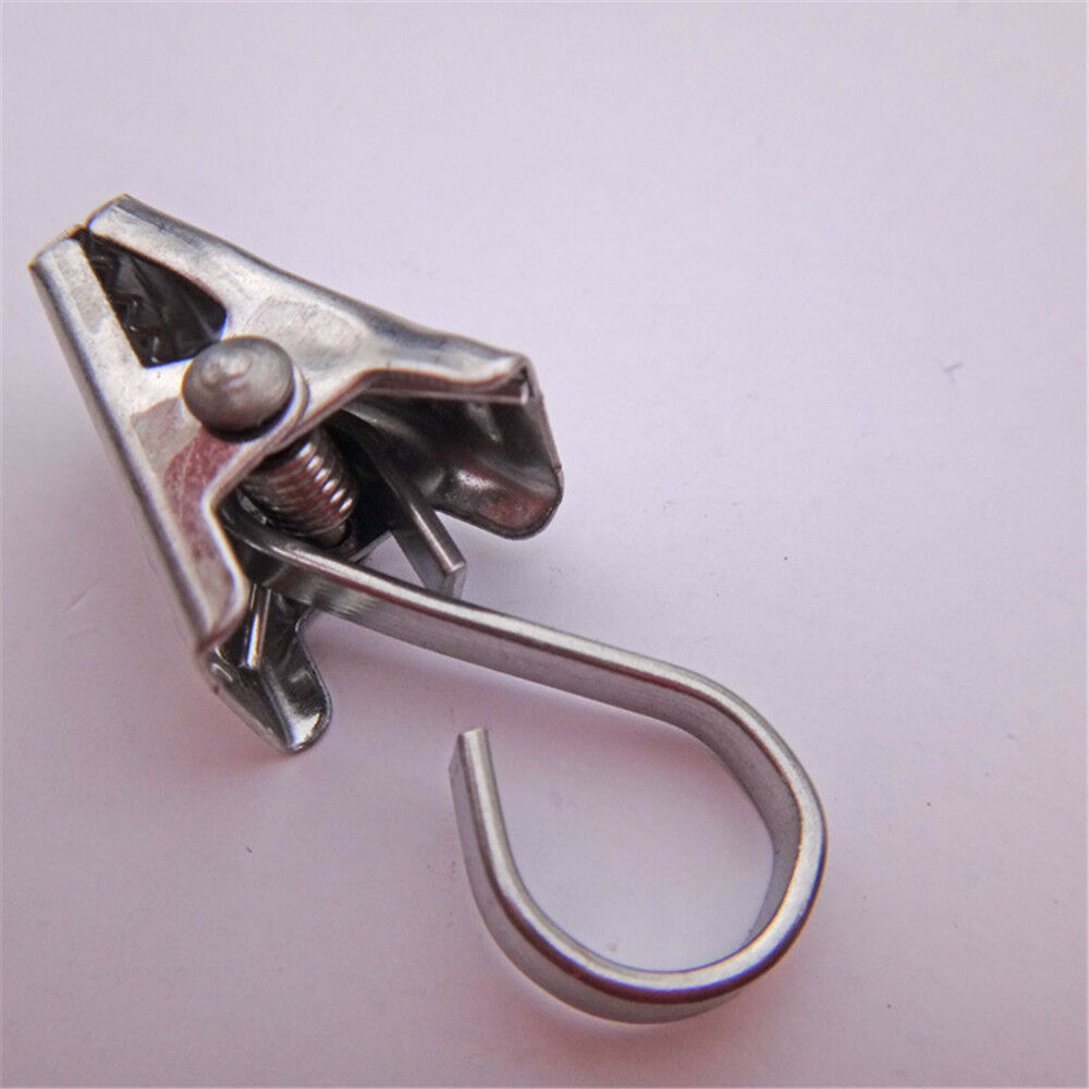 Pack of 10 Stainless Steel Hanging Clips Clothings & Curtains Hook Hanger