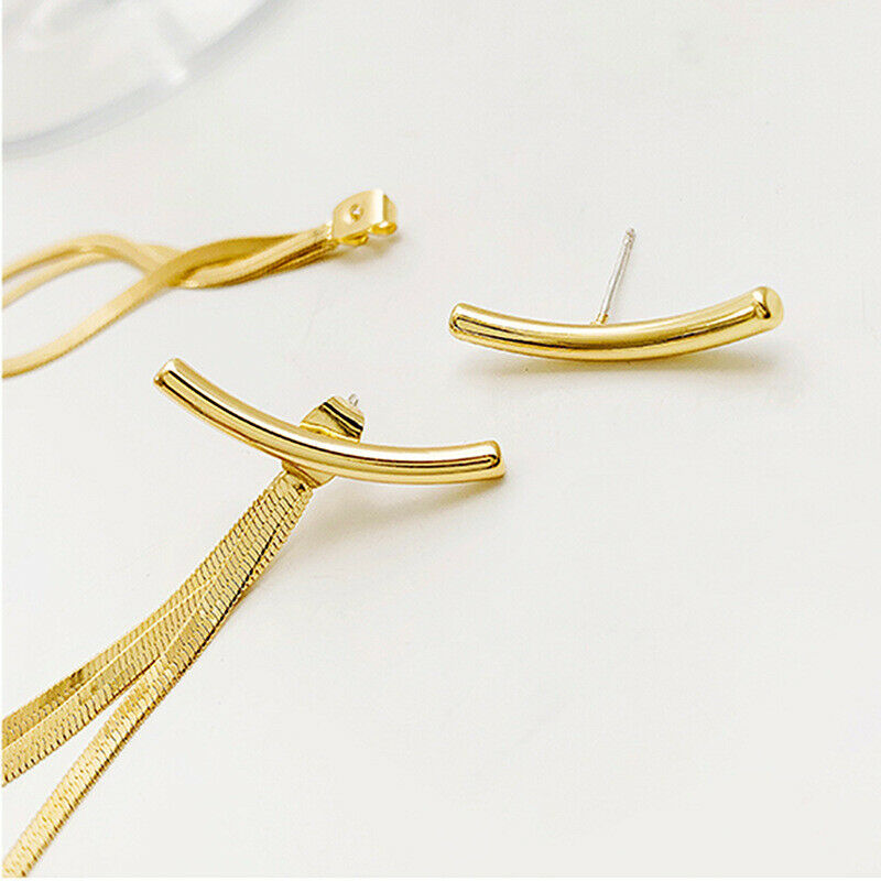 Women Ear Stud Gifts Earrings Drop Dangle Jewelry Chain Long Tassel Fashion