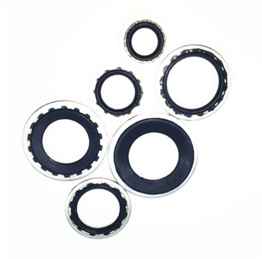 28 Pcs Alloy Metal Automotive Air Conditioning Compressor Gaskets, 6 Kinds Sizes