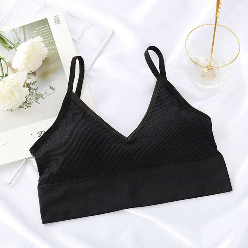 2PCS Bralette Summer Spaghetti Straps Wirefree Comfort Bra Camisole Crop Top