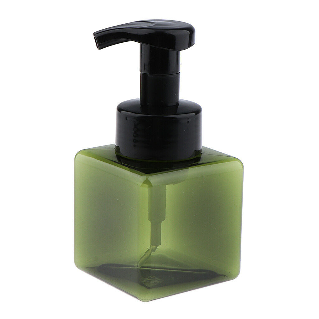Empty Foam Dispenser Pump Bottle Facial Cleanser Container 250ml White Green