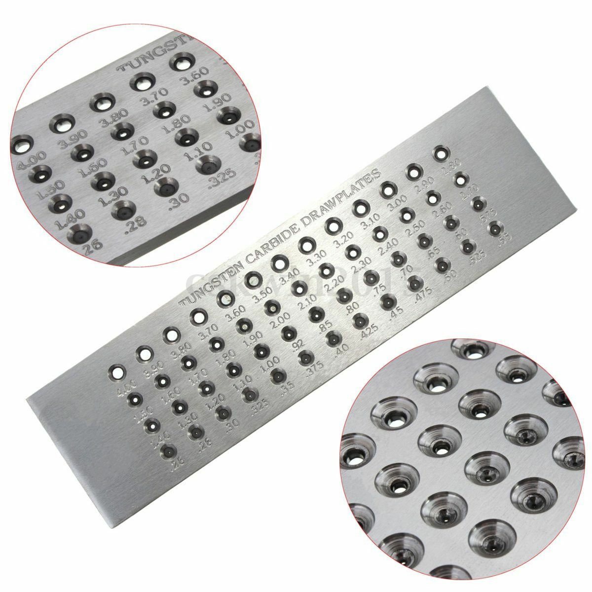 52 Holes Tungsten Carbide Wire Drawplate for Jewelry Making Round 0.26-4.00mm