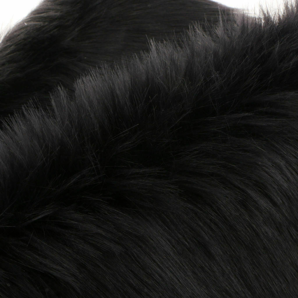 Fluffy Square Sofa Cushion Area Rug Carpet Float Window Mat 40x40cm Black