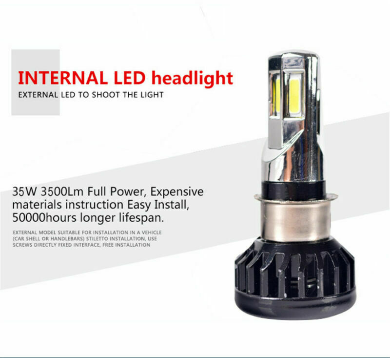 H4 HS1 BA20D P15D H6 Motorcycle Headlight Led Bulb 3500LM 35W 6000K 6 COB lamp