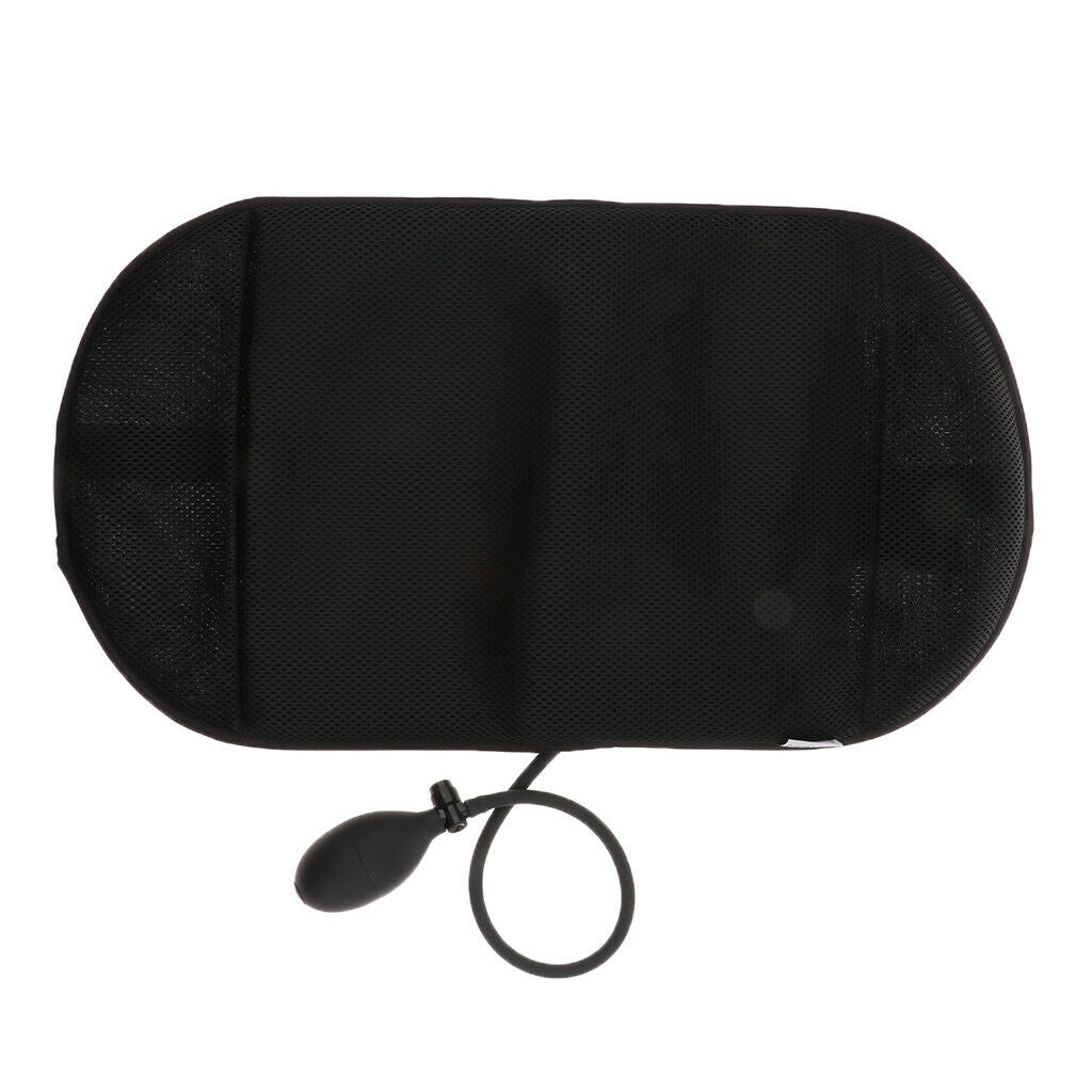 Portable Inflatable Lumbar Support Pillow Back Massage Pillow Travel Black