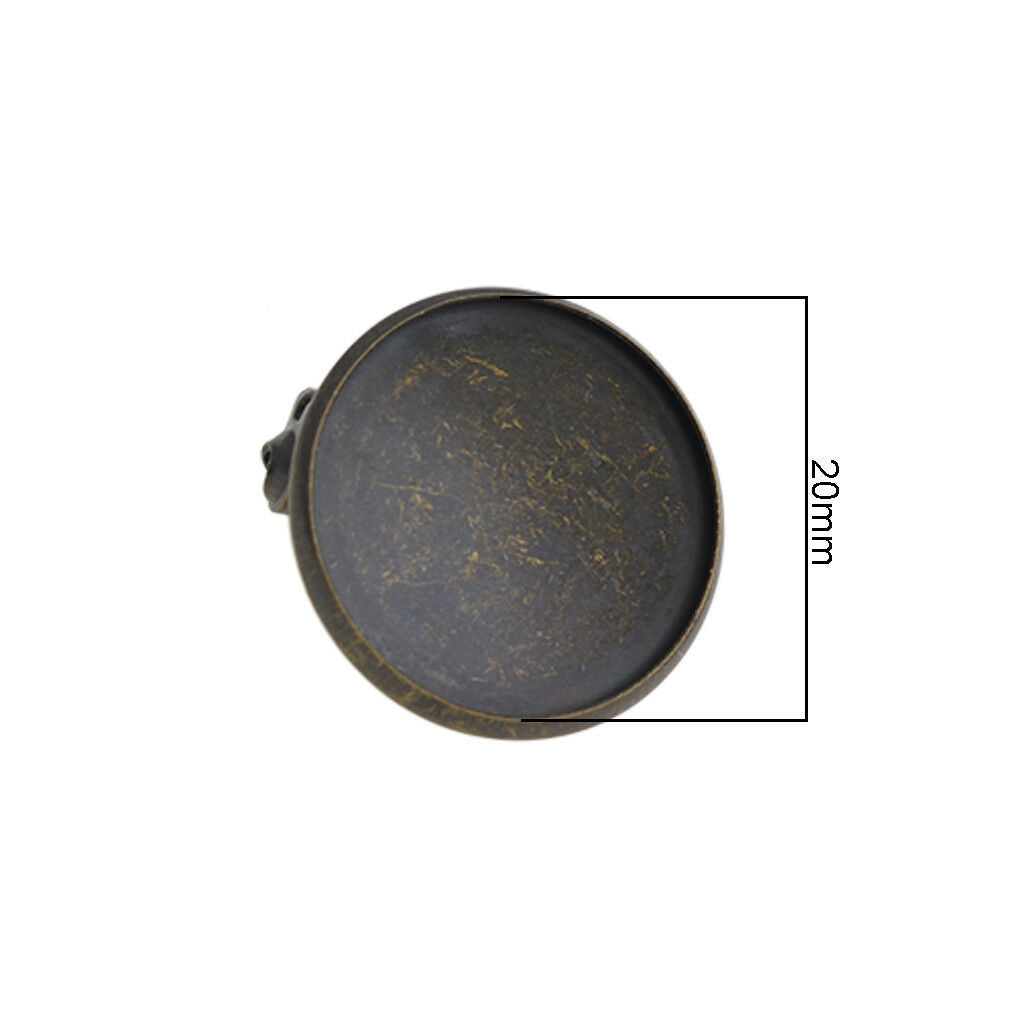 10pc Bronze Round Cabochon Brooch Base Pad Pin Back 20mm for Bowknots Badges