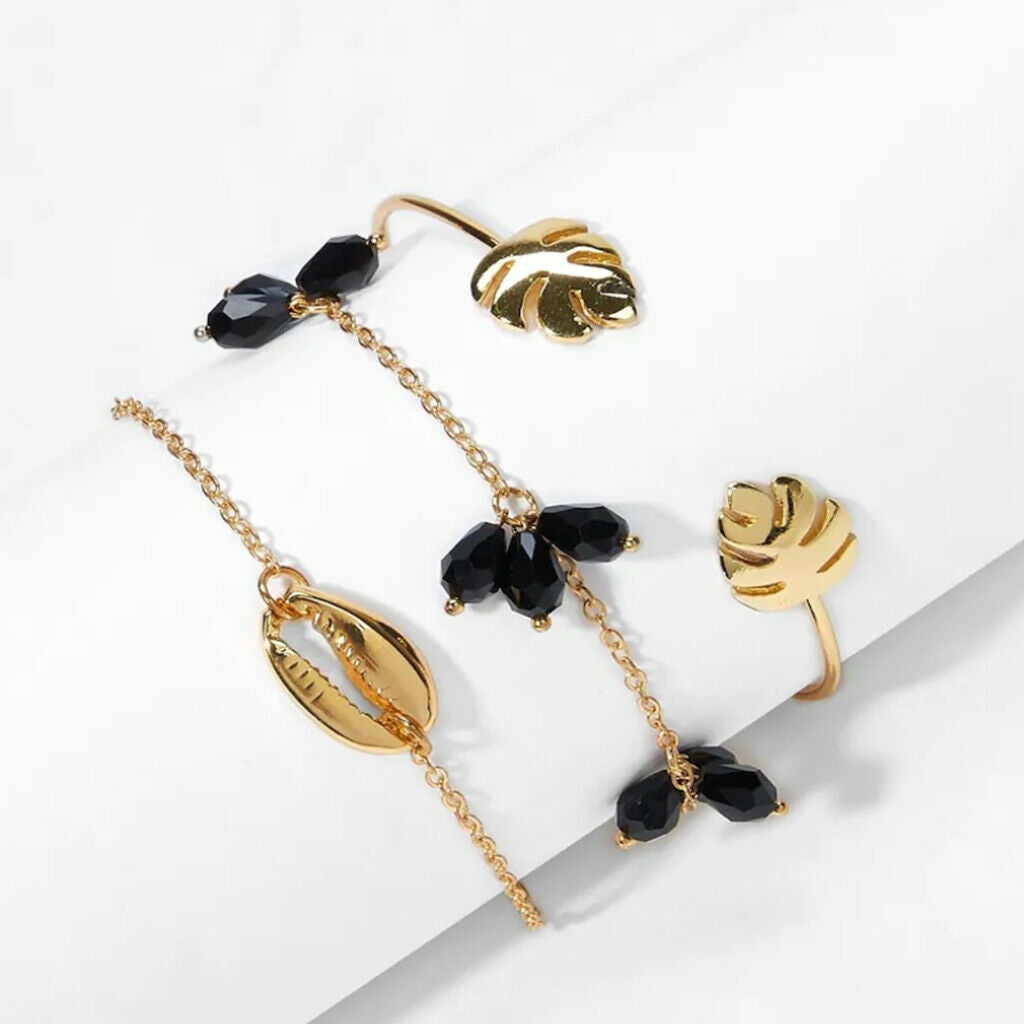 3pcs Fashion Crystal Bracelet Charm Bangle Alloy Wristband Lady Jewelry Gift