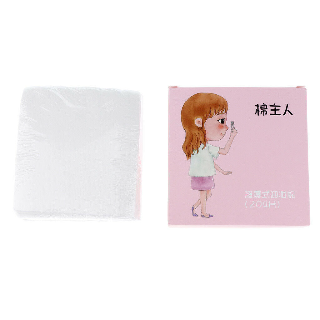 204pcs Makeup Facial Soft Cotton Pads for Face Make Up Nail Polish Removing Pink