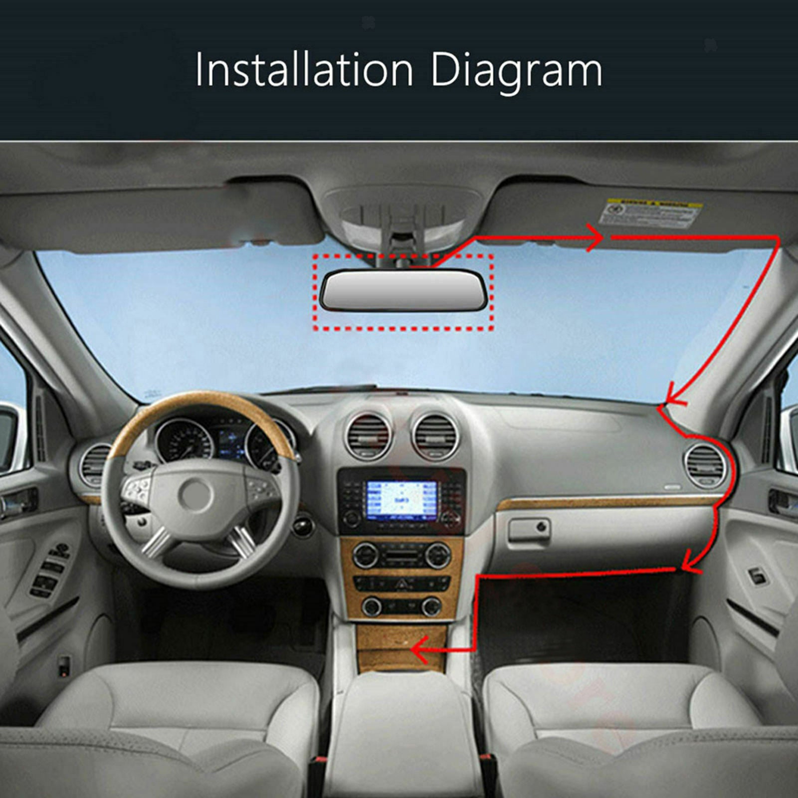 5" Rear Mirror Camera Video Recorder Car TFT LCD Screen Auto Parking Monitor