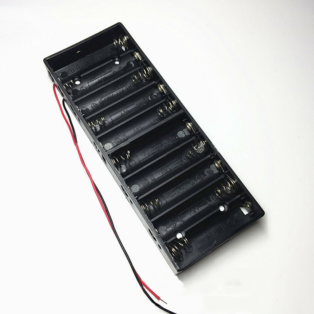 1Pc AA 10-cell Battery Box with Cable Wire Series Batteries Storage Case Holder