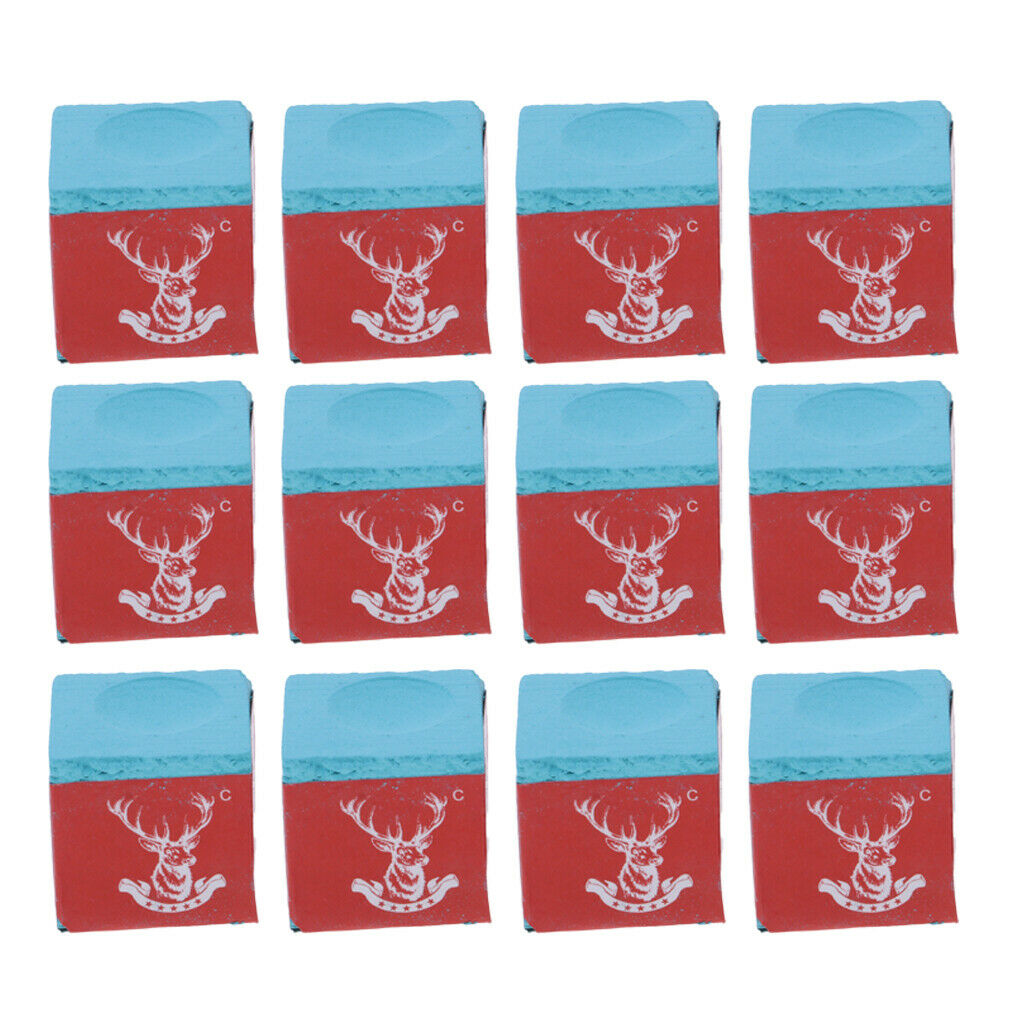 12Pcs/set Billiard Pool Snooker Cue Tip Stick Chalk Accessories for Cue Club