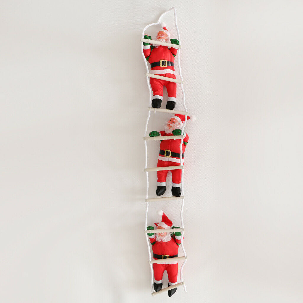 Santa Claus Climbing on Rope Ladder Christmas Tree Hanging Ornament 3 Santa