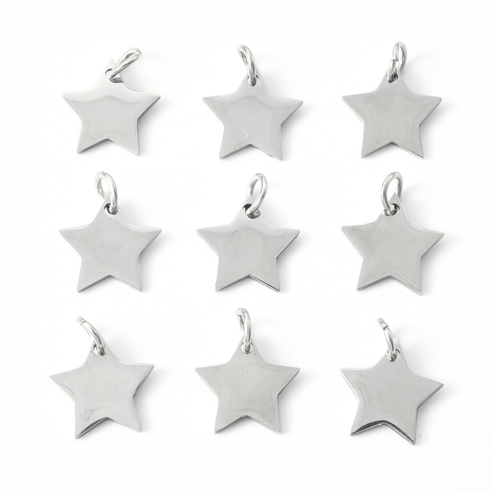 10pcs Stainless Steel Star Shaped Pendant Charms Jewelry Making Supplies
