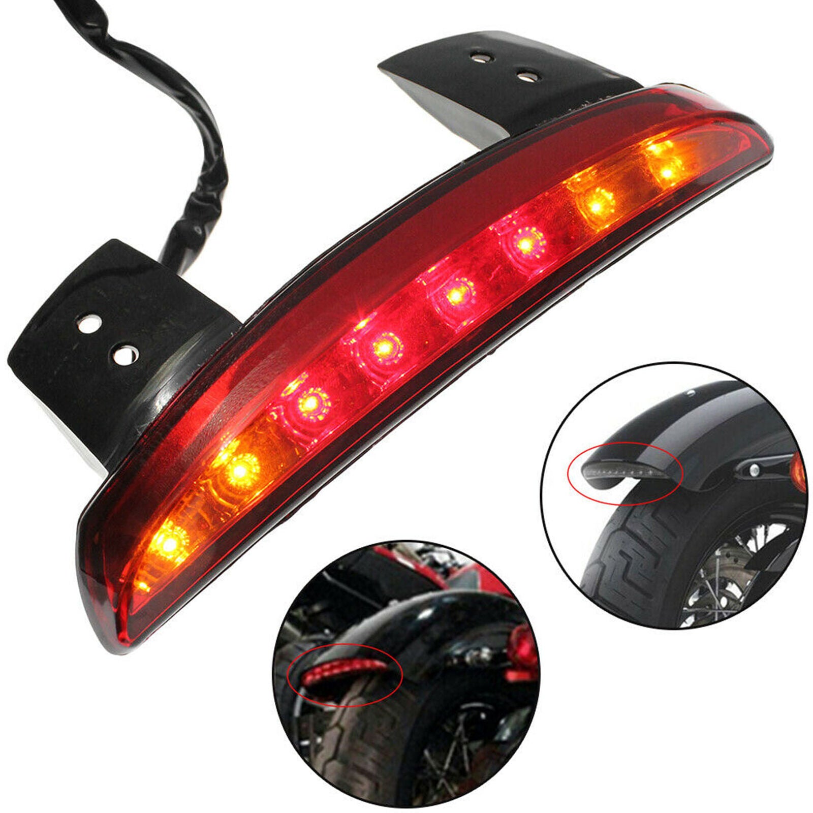 New Led Motorcycle Tail Light Cafe Racer Rear Fender Edge Brake 1x