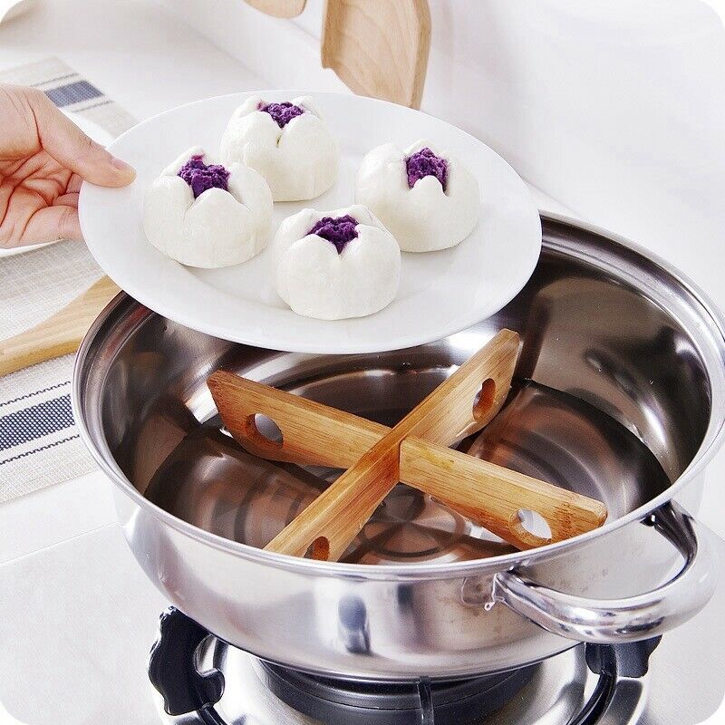 Bamboo Cross Tray Holder Pot Soup Bowl Mat Wood Bamboo Organizer Hot Pot .l8