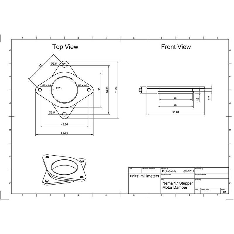 Upgraded 17 Stepper Steel And Rubber Vibration Dampers With M3 Screw-Cnc For 3U2