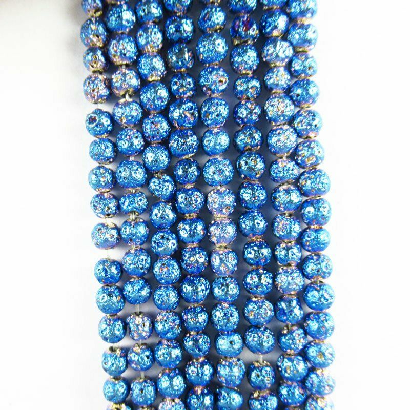 2Strand 4mm Light Blue Titanium Crystal Agate Quartz Geode Loose Bead 15.5 "