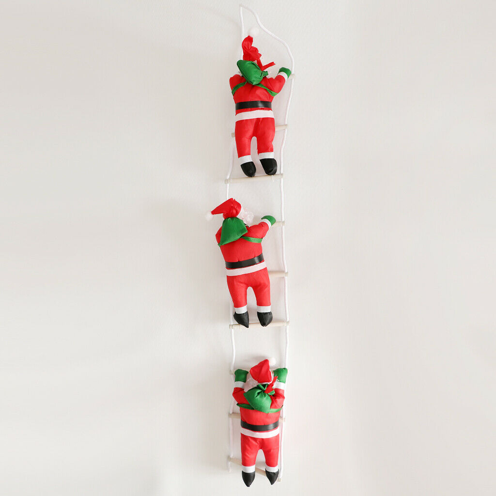 Santa Claus Climbing on Rope Ladder Christmas Tree Hanging Ornament 3 Santa