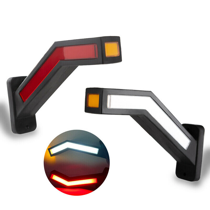2x Car Truck Trailer Van Dynamic Red Amber White Side Marker Lights Outline BDA