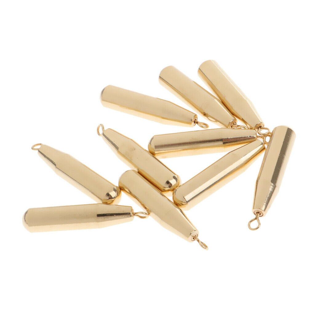 30x Wholesale Golden Brass Sinker Weights Finesse Perch Pike 1.8g 5g 10g