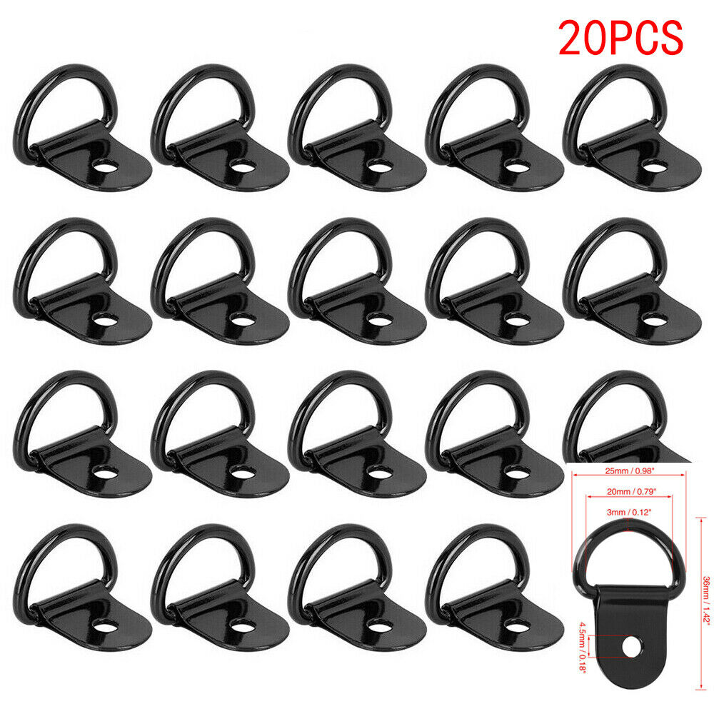 20PCS D Shape Tie Down Rope Buckle Anchors Ring for Car Truck Trailers RV Boat