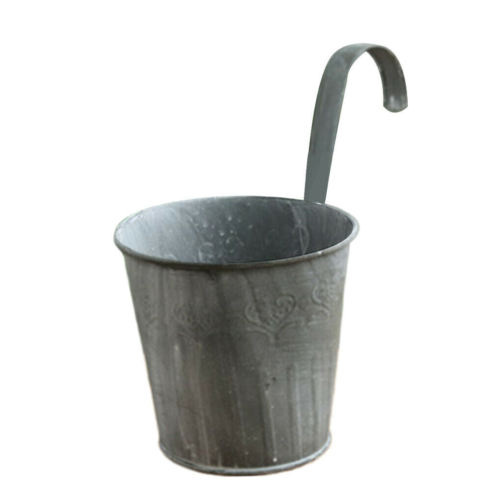 Hanging Pot Plant Pot Iron Flower Pot Planter with Hook for Balcony Garden