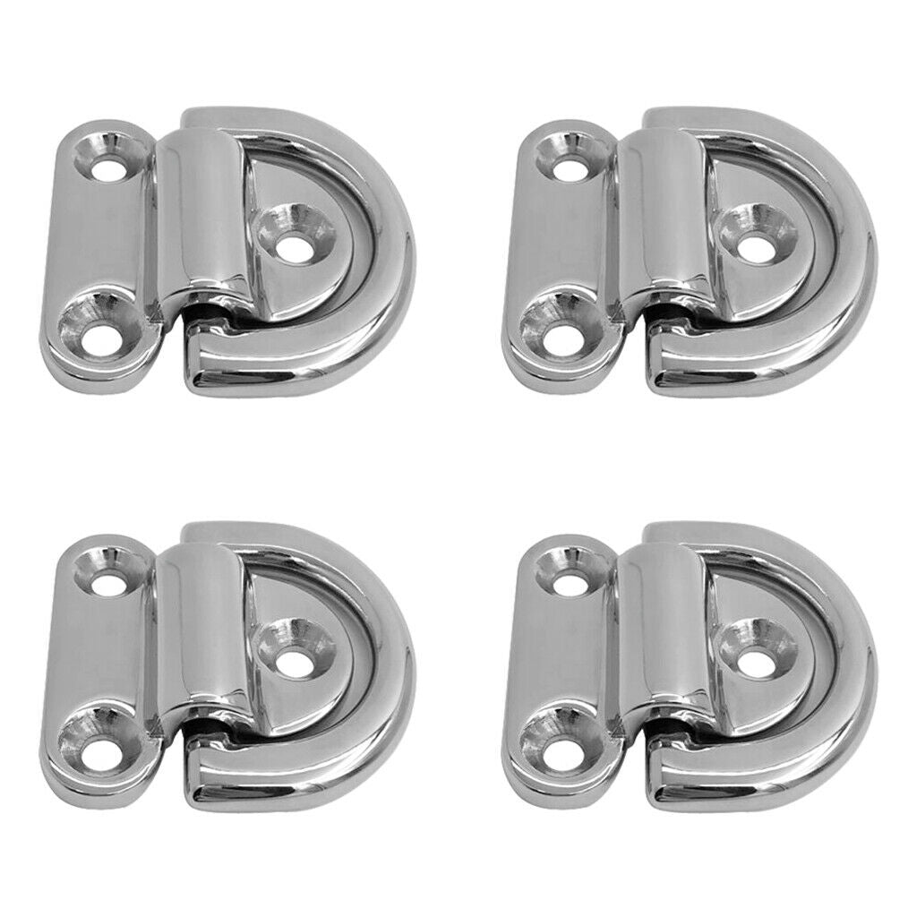 4X Mini Folding Pad Eye Deck Lashing Ring Tie Down Anchor for Trailer RV
