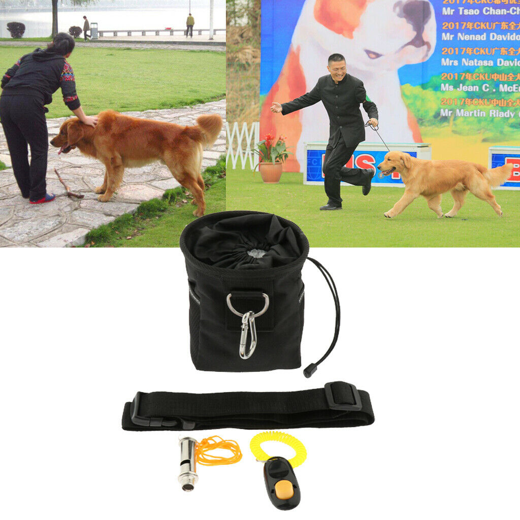 2pcs Dog Treat Pocket Pet Puppy Pooch Haversack Snack Pouch Black/Gray