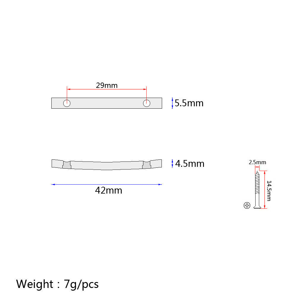 2x Black String Retainer Bar For  Guitar Parts Chrome Round Tension