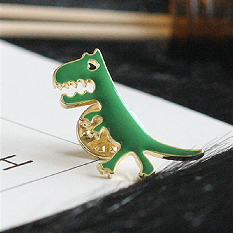 Green Dinosaur Badge Lapel Pin Brooch For Bag Backpack Accessories Kids Gi.l8