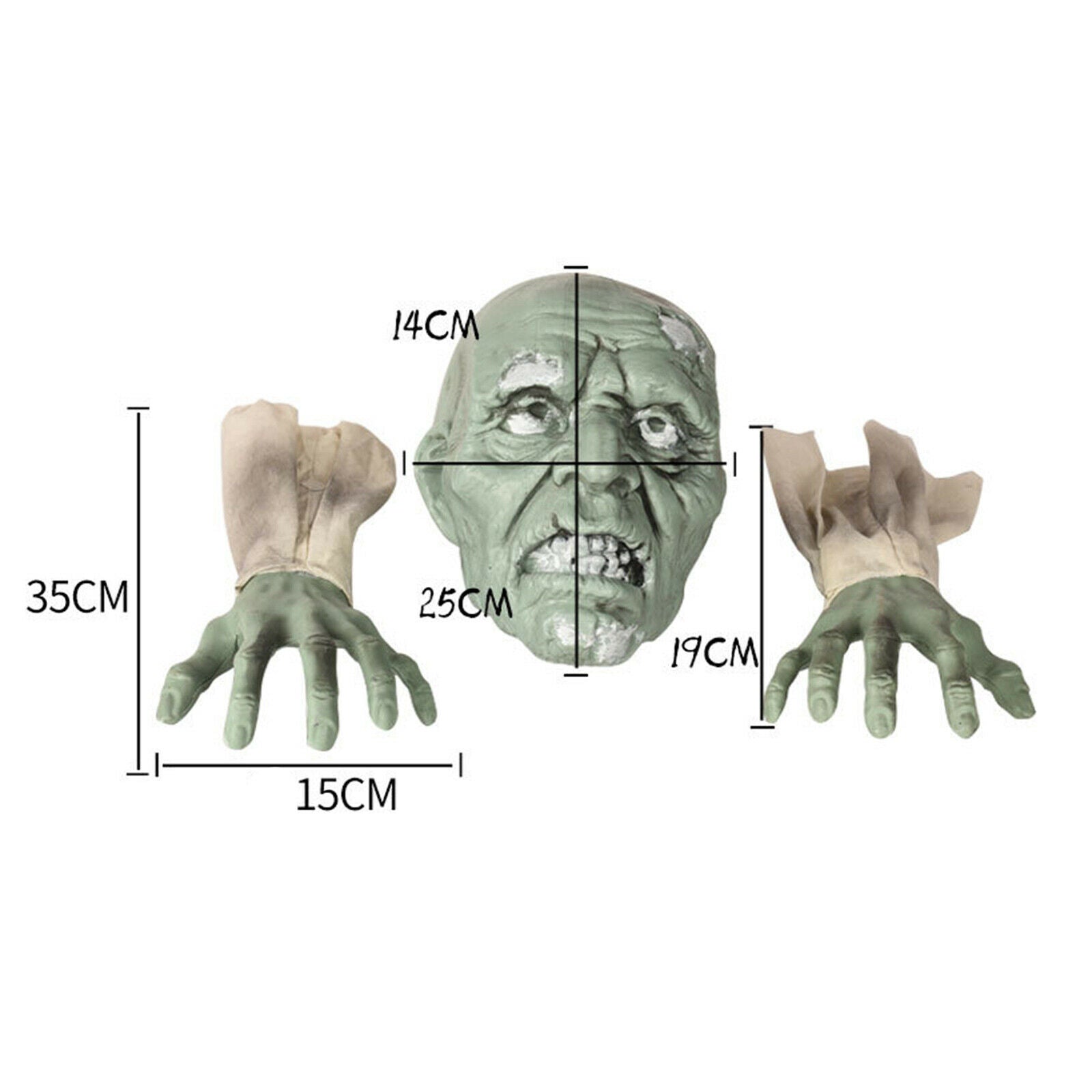 3pcs Horrible Lawn Zombie Decoration Garden Ornament Decor Realistic Statue