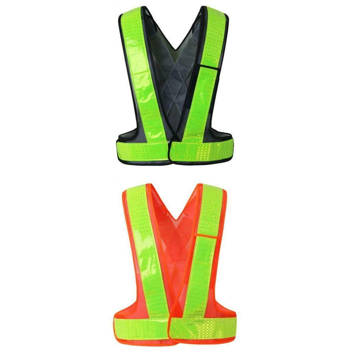 2pcs Security Safety Vest Adjustable Safety Shirt with Reflective Strips