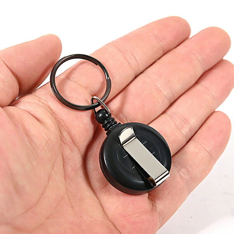 Retractable Pull Badge Reel Lanyard Holder Reels Recoil Belt Key Ring Chain  YR