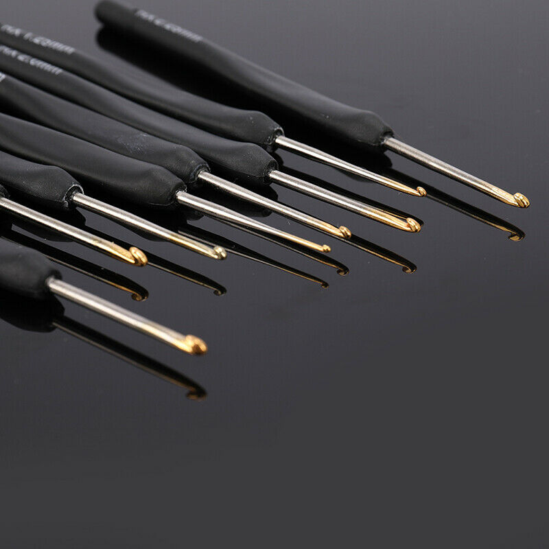 8Pcs/set Black Knitting Needles Crochet Hooks for Knit DIY Craft Loom ToolJCA Kt