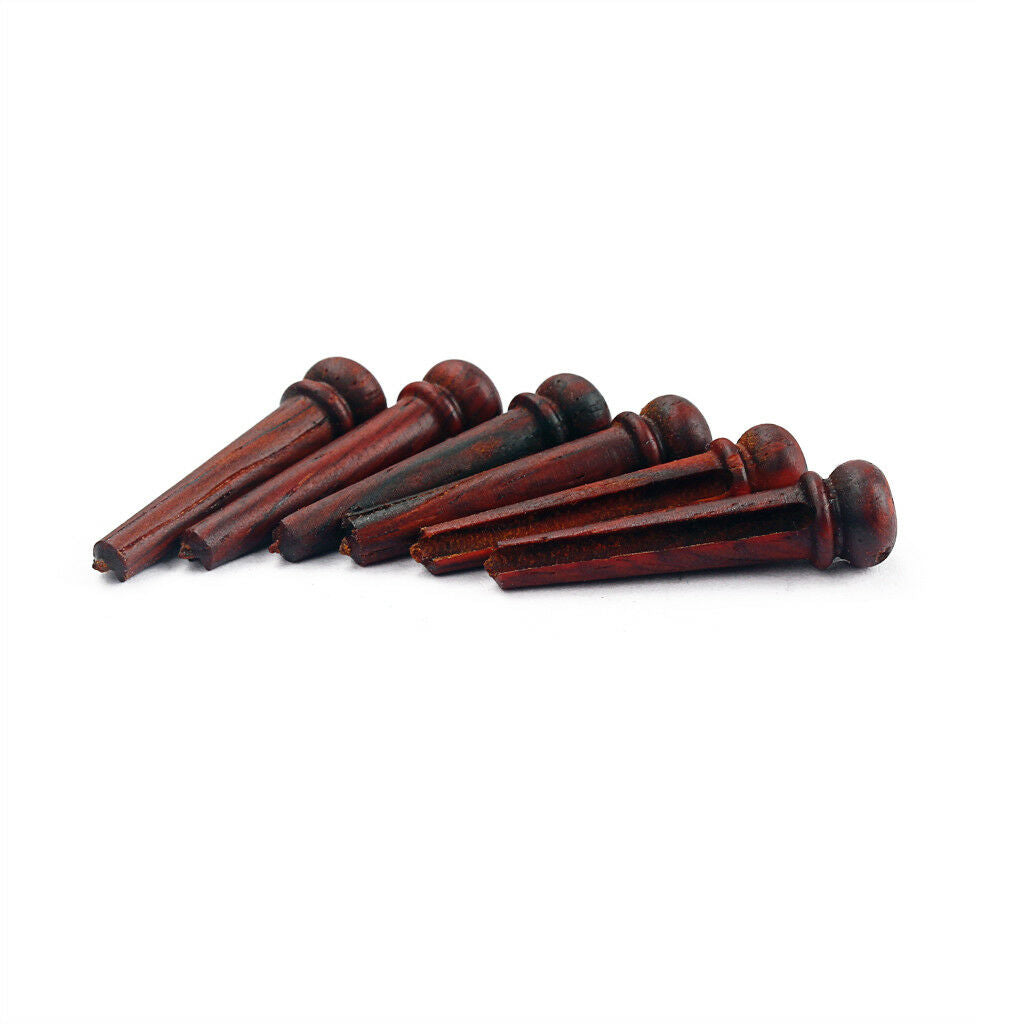 6pcs Durable Rosewood Bridge Pins w/ Dot for Acoustic Guitars DIY Accessory