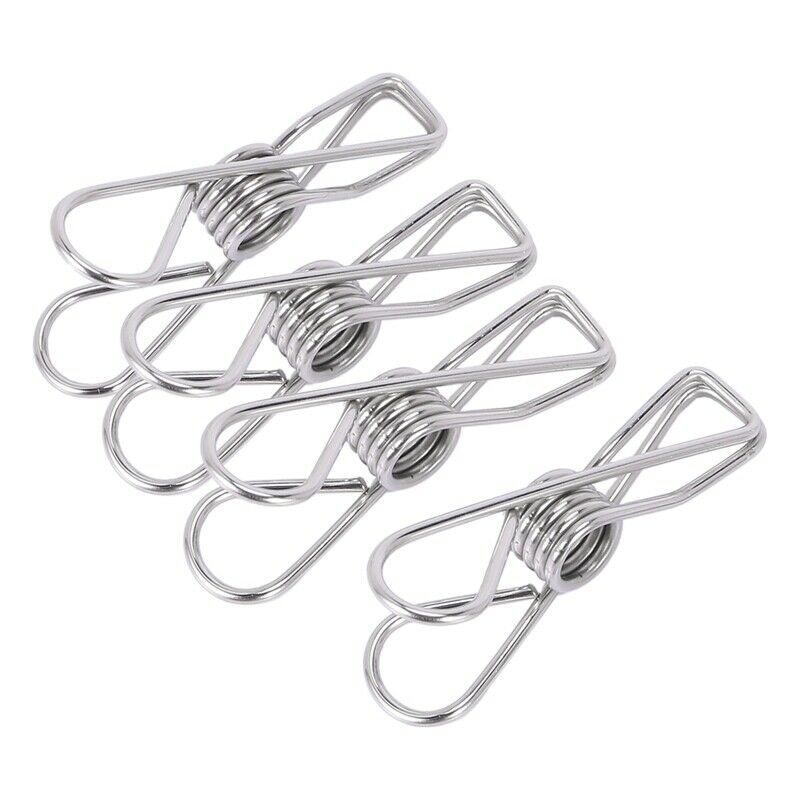 80pcs Stainless Steel Clothes Pins, Utility Clips Hooks Clothesline Clip 2.2inF4