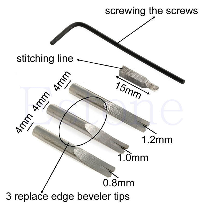 5 in1 Stitching Groover Creaser Beveller Leather Craft Edge Tool Adjustable