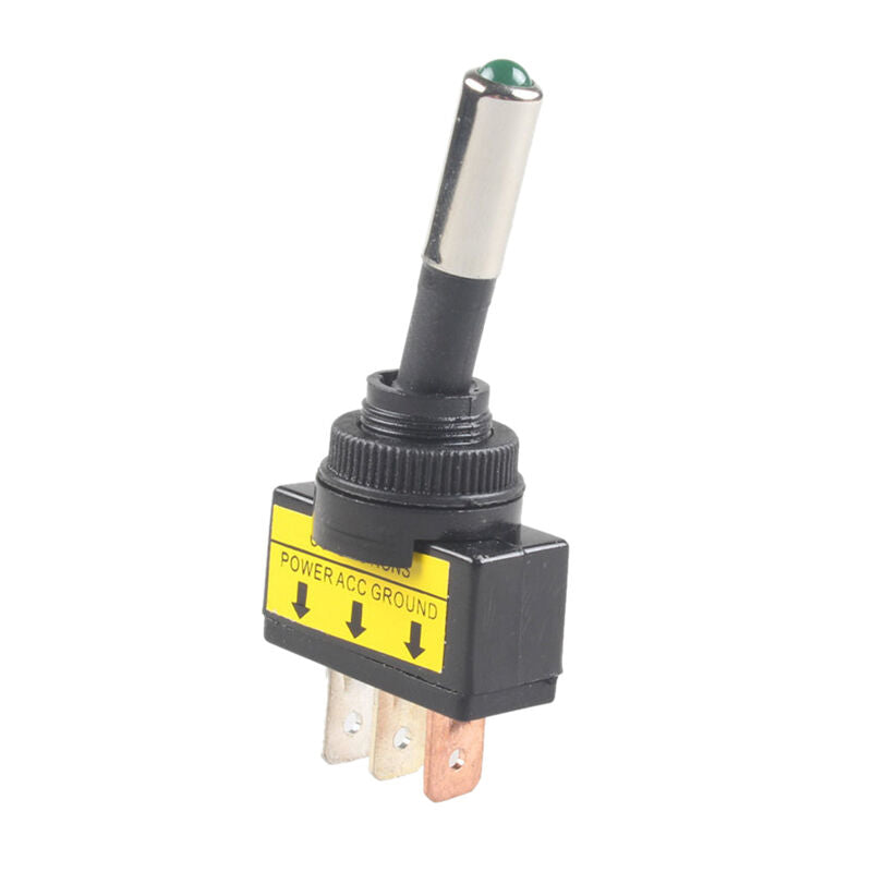 1PC 12V 20A Car Auto Green LED Light Toggle Rocker Switch 3Pin SPST ON/OF.l8