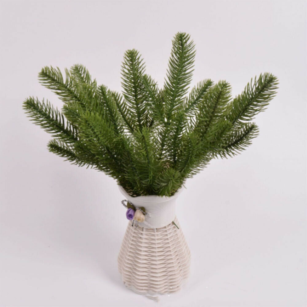 10Pcs Artificial Green Pine Branches For DIY Garland Christmas Garden Decoration