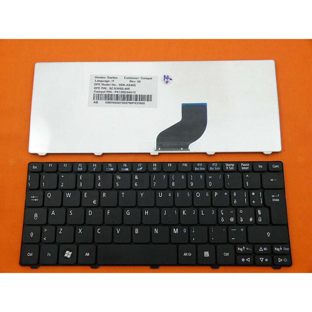 Black IT Laptop Italian Keyboard For Acer Aspire One D255E Series Laptop
